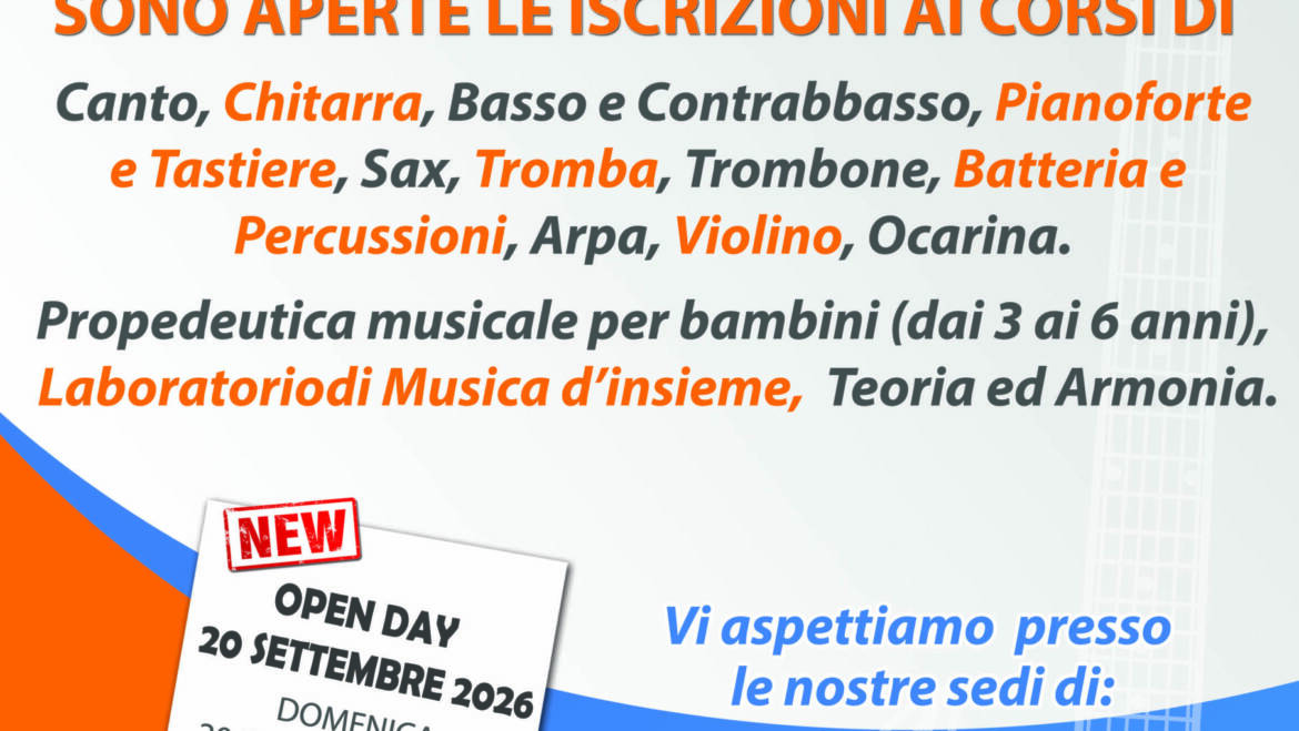 SONO APERTE LE ISCRIZIONI AI CORSI